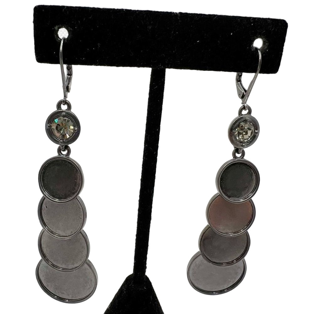 🍭4/$20  Rhinestone Medallion Drop Earrings